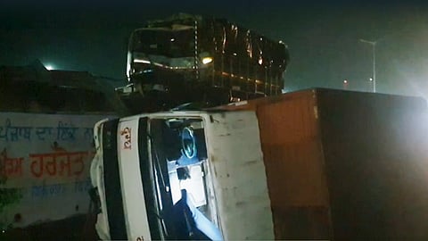Truck accident on national highway