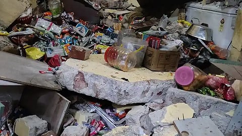 Gas explosion in a shop
