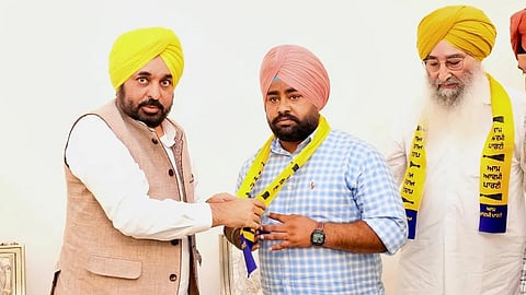 CM Bhagwant Mann welcomes former MLA Ravinder Singh Brahampura into AAP with supporters