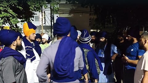Protest outside police station
