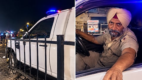 Police vehicle hits multiple cars in Jalandhar