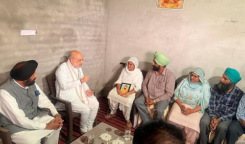 Amit Shah meets Bikramjit Singh’s family in Gurdaspur