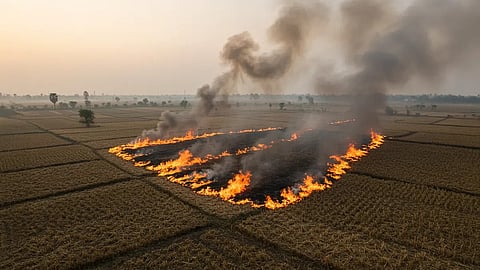 Stubble burning across the state