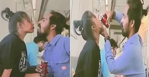 Delhi Metro Video: Woman spits drink in lover's mouth in viral reel leaves netizens disgusted