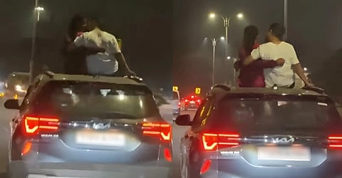 Hyderabad couple kisses over SUV's open sunroof in shocking video; prompts legal action demand