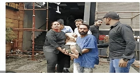 Massive fire at The Brew Times restaurant controlled,Unconscious woman hospitalized; Watch video