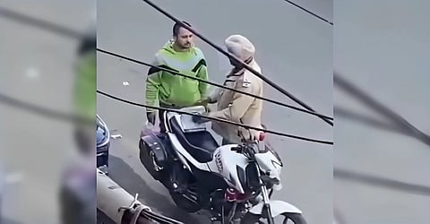 Video goes viral showing a policeman taking abribe in Amritsar