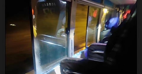 Unidentified youths attacked a private bus in Kapurthala; molested  a girl passenger
