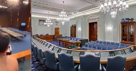 US Senate hearing room leaked video: Ben Cardin's young senate caught in Bizarre act, Americans in shock
