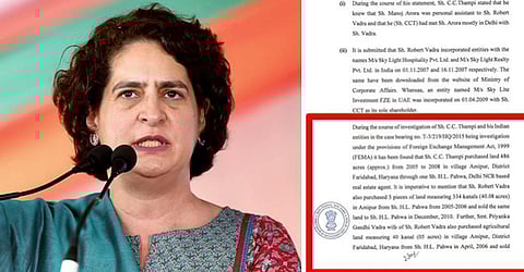 Priyanka named in ED charge sheet in PMLA case
