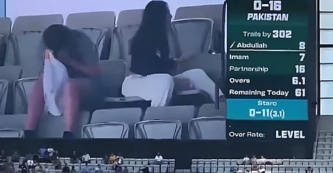 Couple caught in a shameful act during LIVE Pak v. Aus match; watch the viral video