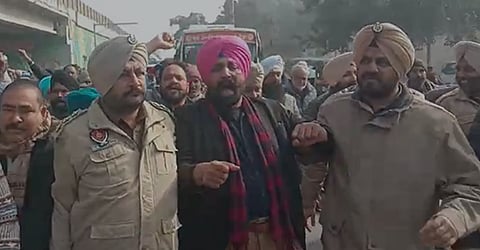 Jalandhar: Truck drivers’ union leader Happy Sandhu detained amidst ongoing drivers’ protest at Rama Mandi
