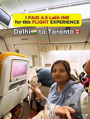 Woman shares video of Air India flight with non-functional reading lights & broken seats