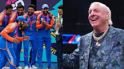 Ric Flair, Ric Flair Rohit Sharma, Ric Flair reaction, Ric Flair Reaction Rohit Sharma Walk, Ric Flair Rohit Sharma Walk t20 World Cup 2024