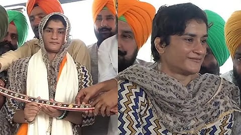 Vinesh Phogat, Vinesh Phogat Farmers Protest, Vinesh Phogat Farmers Protest, Vinesh Phogat Modi Government Farmers Protest, Vinesh Phogat Sambhu Border, Vinesh Phogat Haryana Elections 2024