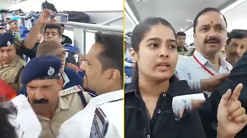 Vande Bharat Lucknow, BVande Bharat Meerut, Vande Bharat Lucknow YouTuber BJP Fight, Vande Bharat Meerut YouTuber BJP Workers Fight, Who is YouTuber Vande Bharat Train Fight, YouTuber Tanya Vande Bharat Train Meerut Lucknow