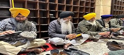 SGPC chief Dhami undergoes punishment, cleans shoes in Golden Temple