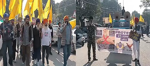 Pro-Khalistan slogans, Khalistan Slogan Jalandhar, Jalandhar Pro Khalistan March, Khalusran Slogan Jalandhar Republic Day, Dal Khalsa Jalandhar Republic Day