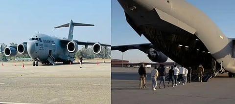 Indian deportees including women returned from US in shackles with faces covered