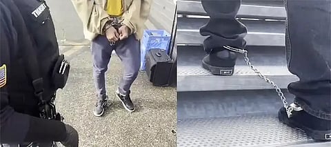 White House faces criticism over video of shackled immigrants on deportation flight