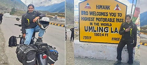 Ludhiana’s first female biker, 42-year-old Manjinder Kaur, rides 3,000 km to Leh-Ladakh