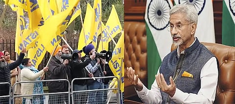 Khalistan protesters surround Jaishankar’s car in London, tear Indian flag amid security concerns