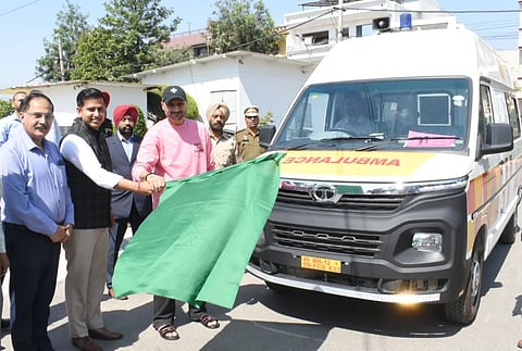 Rajya Sabha MP Harbhajan Singh Donates 3 Ambulances for District