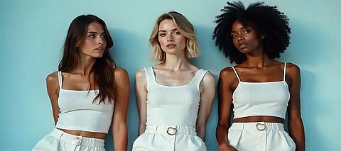 White Cord Set, White Cord Set Fashion Choice, White Cord Set Elegant Fashion,  Beom White Cord Set