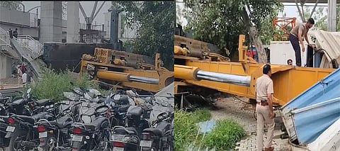 Crane Falls at Jalandhar Cantt Railway Station During Construction Work