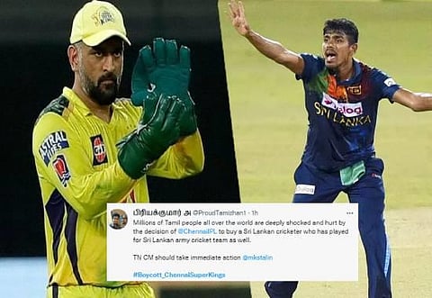 Angry fans trend #Boycott_ChennaiSuperKings as CSK buy SL spinner & armyman Maheesh Theekshana in IPL auction