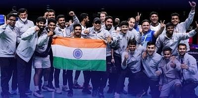 Indian team created history defeated the 14-time Champions, Indonesia (3-0) to win its first-ever Thomas Cup