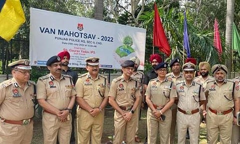 Van Mahotsav 2022: DGP Gaurav Yadav plants 'Sagwan' sapling at PPHQ to commence Punjab Police's plantation drive