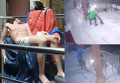 Tarn Taran: Man caught on CCTV vandalising Lord Jesus statue as communal tensions flare in Punjab's border district