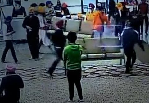Jalandhar: CCTV of Waris Punjab De Chief Amritpal Singh and supporters setting chairs & benches on fire of Model Town Gurudwara viral, watch