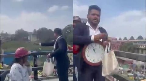 Bengaluru Man showers cash from flyover, triggers wild scramble as people throng to collect; Video Viral