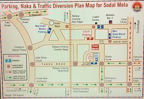 Traffic Police announces altered routes and parking arrangements for Shri Siddh Baba Sodal Mela in Jalandhar