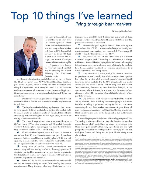 Top 10 things I've learned living through bear markets