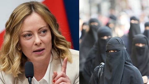 Italian government bans burqas in schools and colleges and imposes limits on foreign students.
