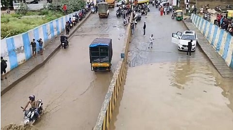 Panathur underpass flooded due to rain