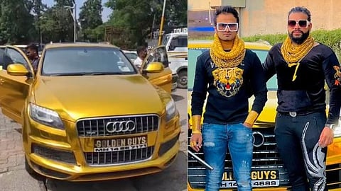 The car fined by the police belongs to Sanjay Gujar and Sunny Waghchoure, famous as the 'Golden Guys'.