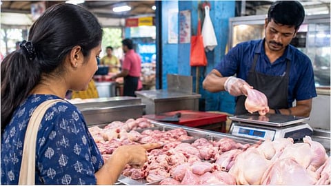 Before buying chicken