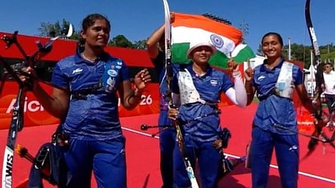 The historic achievement of Indian women who brought glory to the country by winning the gold medal in archery at the Asian Games.