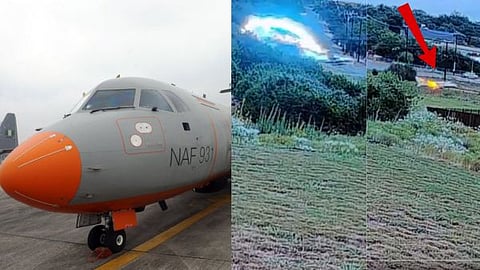 Wreckage of the military aircraft that crashed in Nigeria