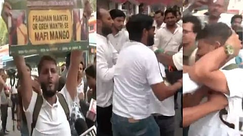 Fahim Nazir, a Kashmiri youth assaulted by Congress workers.