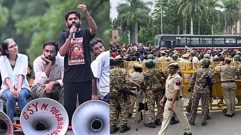 ದೆಹಲಿ ಜಂತರ್ ಮಂತರ್‌ನಲ್ಲಿ ಸಿಜೆಪಿ ಪ್ರತಿಭಟನೆ ಮತ್ತು ಪೊಲೀಸರ ಭದ್ರತೆ