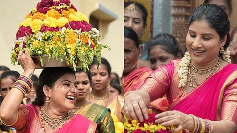 ಬತುಕಮ್ಮ ಹಬ್ಬದ ಸಂಭ್ರಮದಲ್ಲಿ ಗಾಯಕಿ ಮಂಗ್ಲಿ