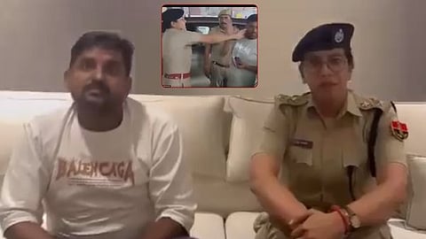 Lady DSP Anju Yadav slapped lawyer Babulal Bagaria in Kishangarh, Rajasthan.