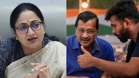 Delhi CM Rekha Gupta lashing out at CJP and AAP 