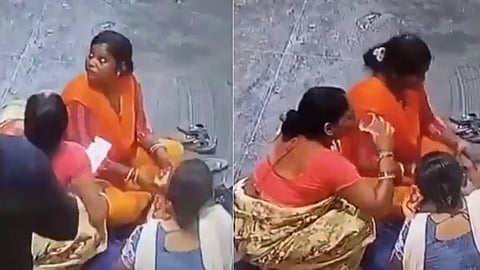 CCTV footage of staff consuming alcohol near the operation theatre at a hospital in Darbhanga, Bihar.