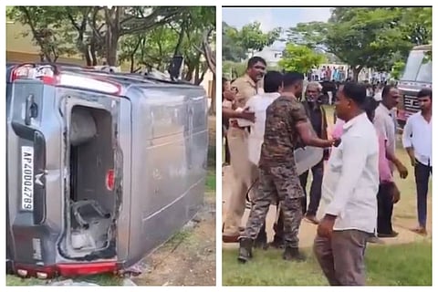 ಪುಂಗನೂರಲ್ಲಿ ಹೈಡ್ರಾಮಾ: YSRCP- TDP ನಡುವೆ ಘರ್ಷಣೆ; ಕಾರಿಗೆ ಬೆಂಕಿ, ಕಲ್ಲು ತೂರಾಟ ನಡೆಸಿ ಹಲ್ಲೆ